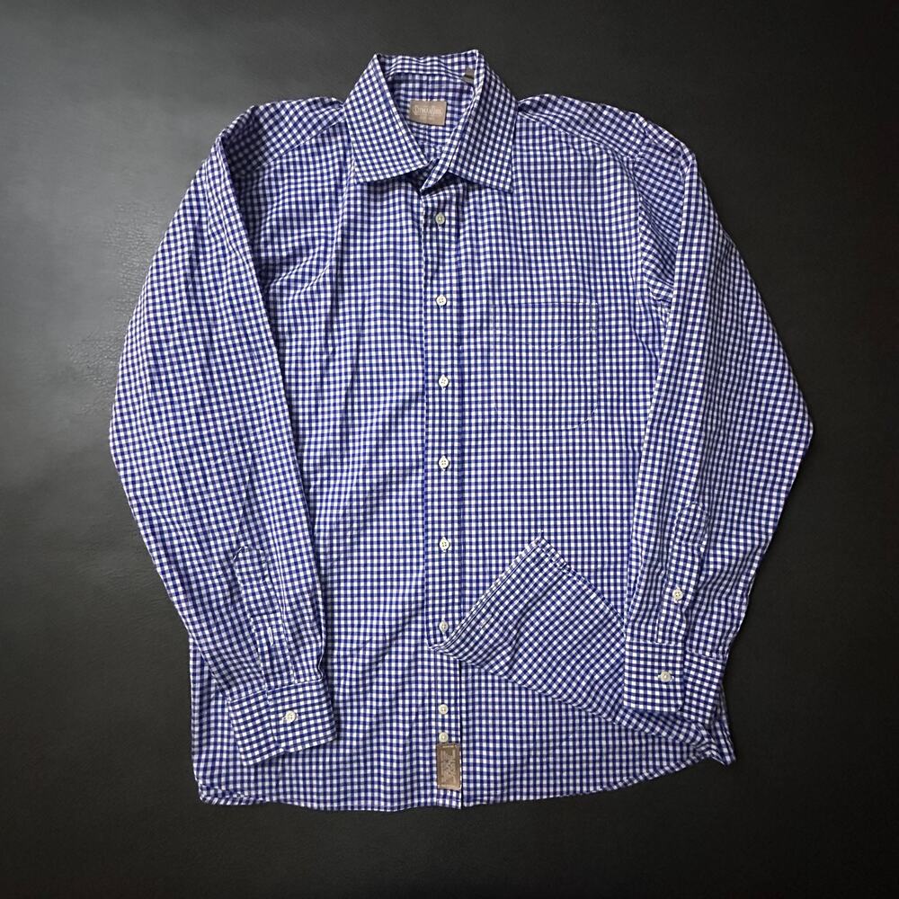 Gitman Bros Shirt Mens 16 1/2 (Fits XL) Blue Relaxed Fit Classic Made in USA